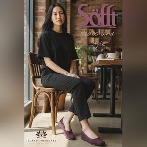 Söfft Maretto Burgundy Sz US 7M /EU 37 Leather Ballet Flats Comfy Slip-On Women